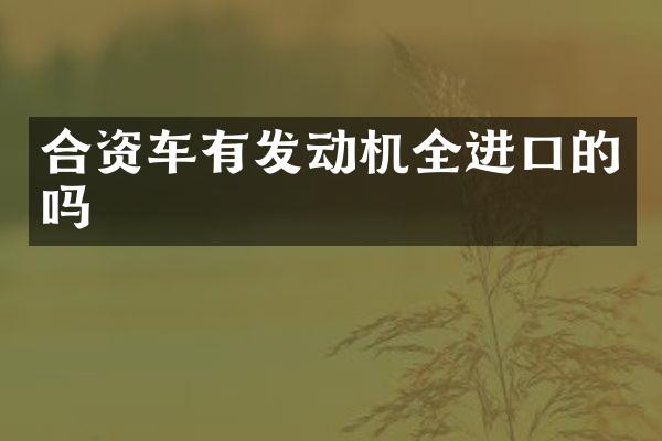 合资车有发动机全进口的吗