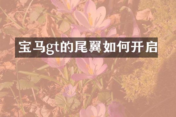 宝马gt的尾翼如何开启