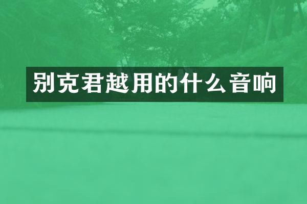 别克君越用的什么音响