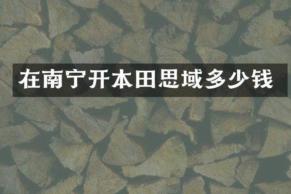 在南宁开本田思域多少钱