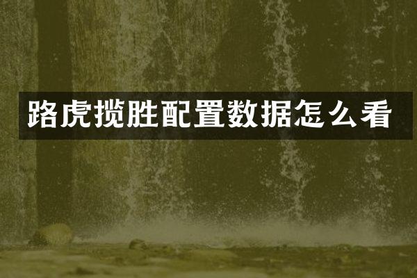 路虎揽胜配置数据怎么看