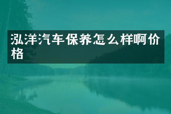 泓洋汽车保养怎么样啊价格