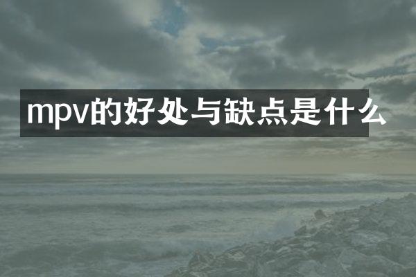 mpv的好处与缺点是什么