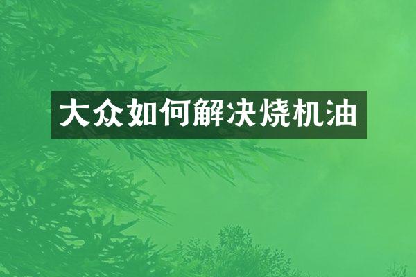 大众如何解决烧机油