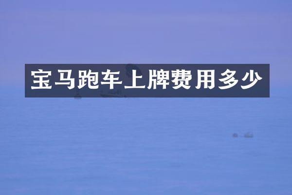宝马跑车上牌费用多少