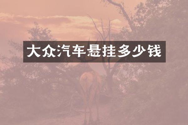 大众汽车悬挂多少钱