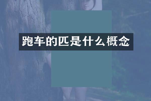 跑车的匹是什么概念