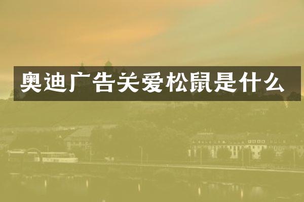 奥迪广告关爱松鼠是什么