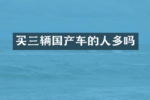 买三辆国产车的人多吗