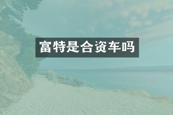 富特是合资车吗