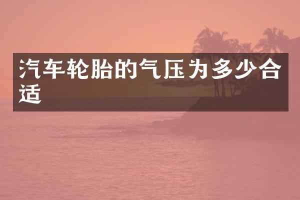 汽车轮胎的气压为多少合适