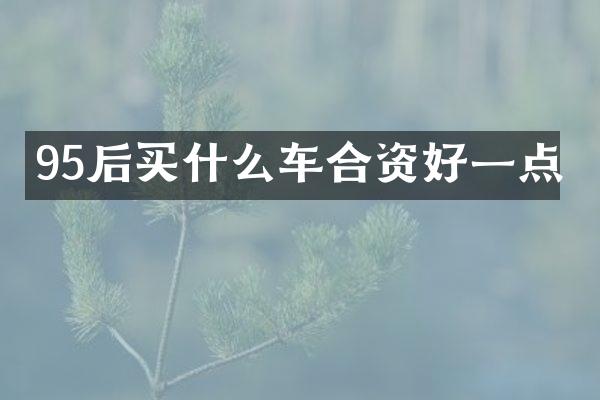 95后买什么车合资好一点