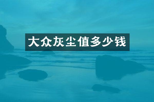 大众灰尘值多少钱