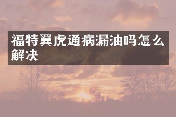 福特翼虎通病漏油吗怎么解决
