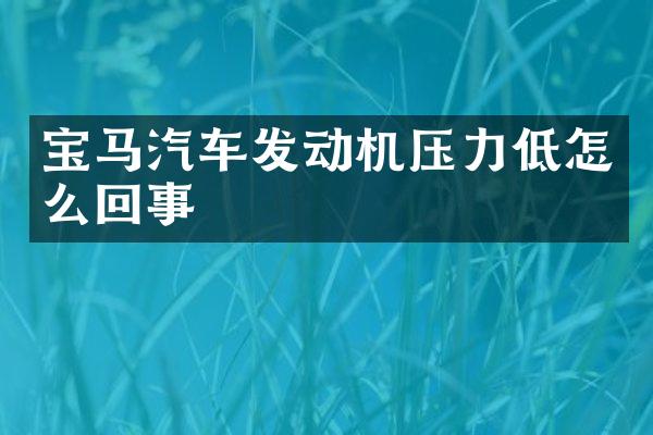 宝马汽车发动机压力低怎么回事