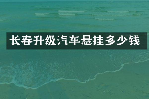 长春升级汽车悬挂多少钱