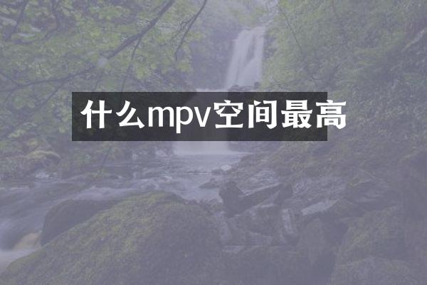 什么mpv空间最高