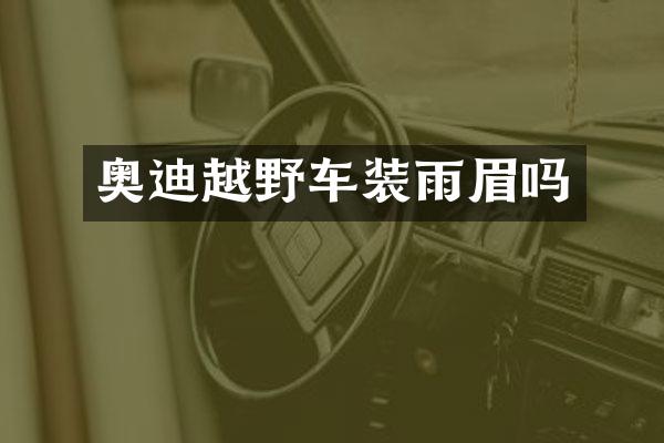 奥迪越野车装雨眉吗