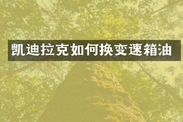 凯迪拉克如何换变速箱油