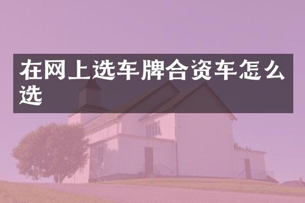 在网上选车牌合资车怎么选