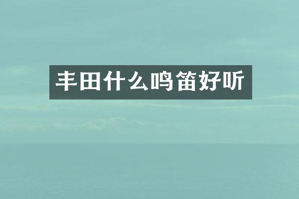 丰田什么鸣笛好听