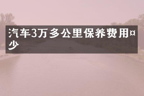 汽车3万多公里保养费用多少