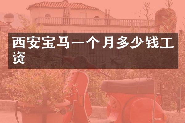 西安宝马一个月多少钱工资