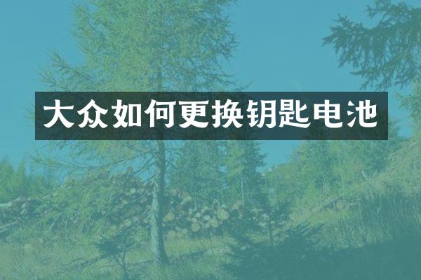 大众如何更换钥匙电池