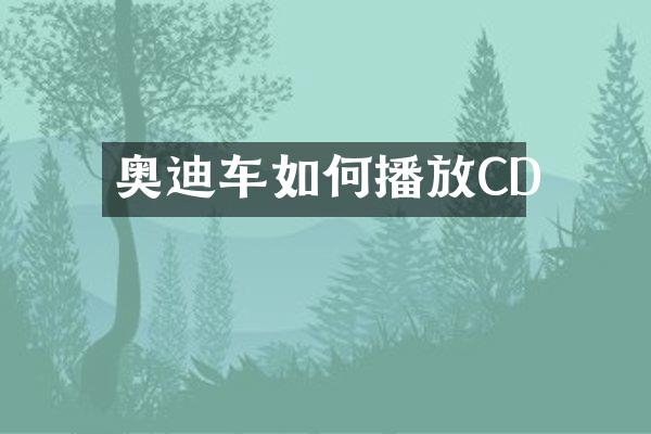奥迪车如何播放CD