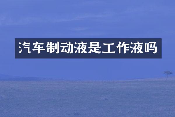 汽车制动液是工作液吗