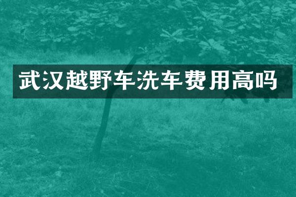 武汉越野车洗车费用高吗