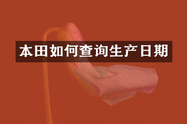 本田如何查询生产日期