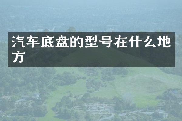 汽车底盘的型号在什么地方