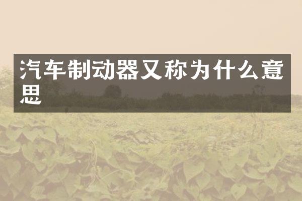 汽车制动器又称为什么意思