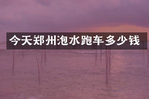 今天郑州泡水跑车多少钱