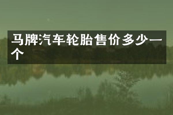马牌汽车轮胎售价多少一个