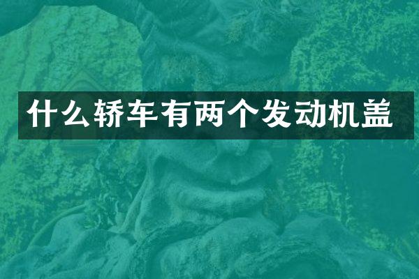 什么轿车有两个发动机盖