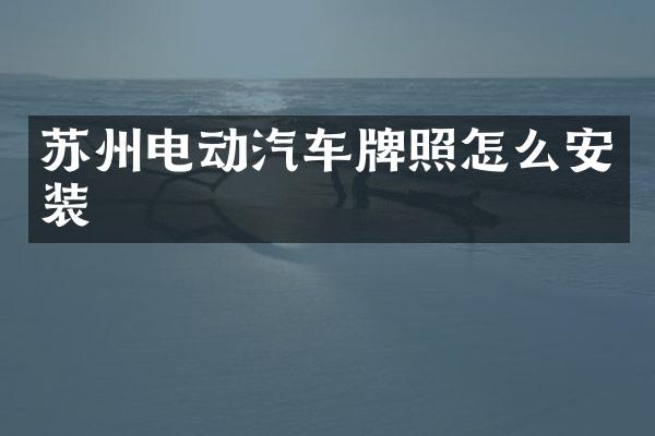 苏州电动汽车牌照怎么安装