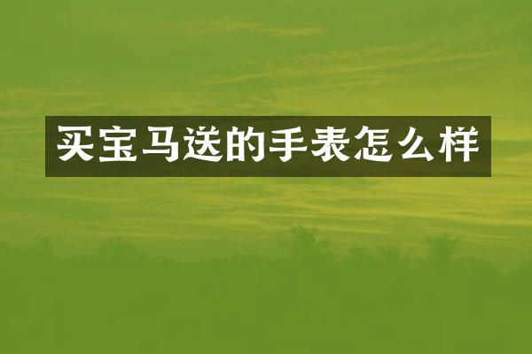 买宝马送的手表怎么样