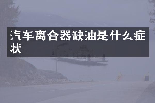 汽车离合器缺油是什么症状