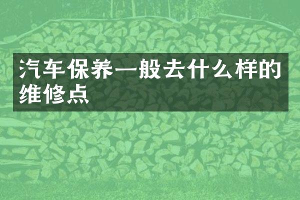 汽车保养一般去什么样的维修点