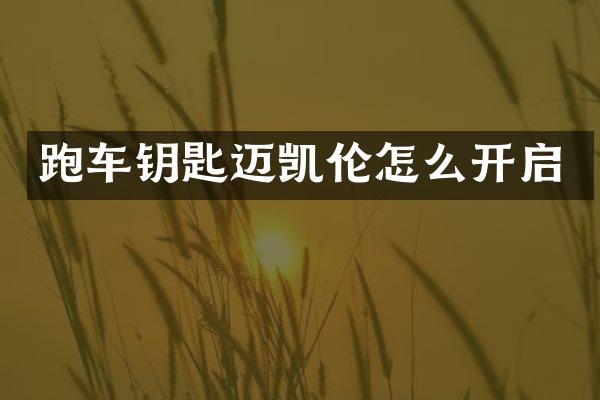 跑车钥匙迈凯伦怎么开启