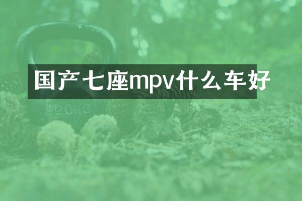 国产七座mpv什么车好