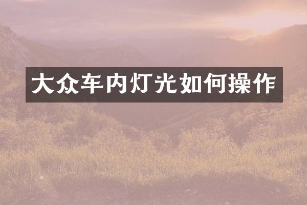 大众车内灯光如作