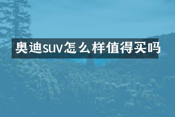 奥迪suv怎么样值得买吗
