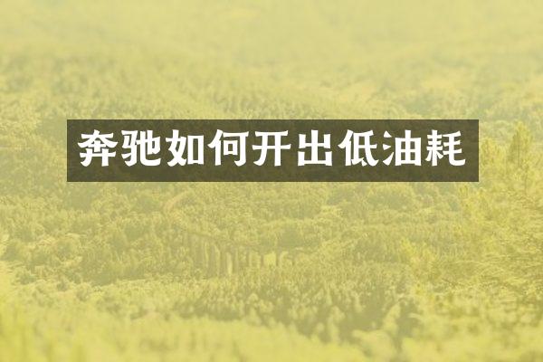 奔驰如何开出低油耗