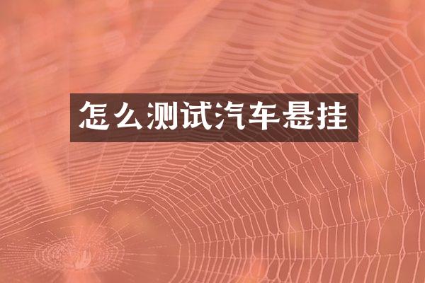 怎么测试汽车悬挂