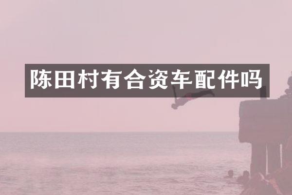 陈田村有合资车配件吗