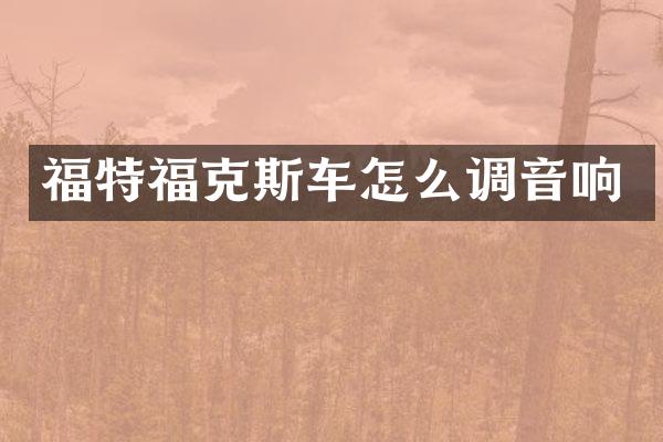 福特福克斯车怎么调音响
