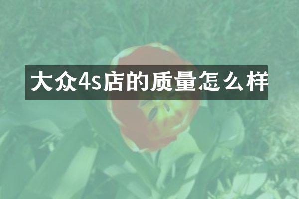 大众4s店的质量怎么样